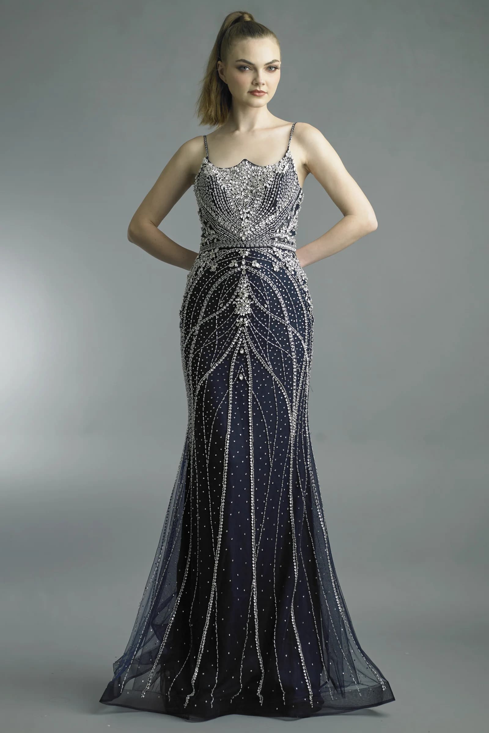 Beaded Art Deco Mermaid Gown